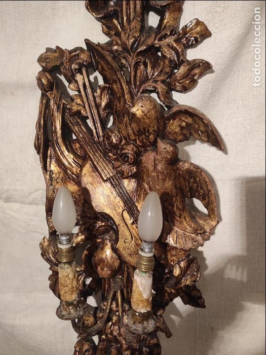 Antig&uuml;edades: aplique de madera dorado - Foto 4