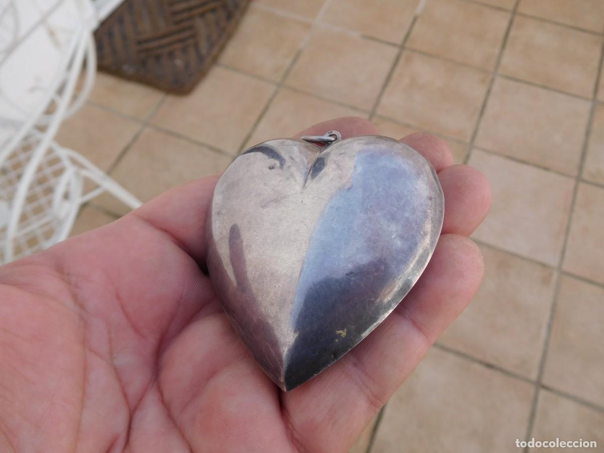 Antig&uuml;edades: Ex Voto antiguo coraz&oacute;n de plata - Foto 2