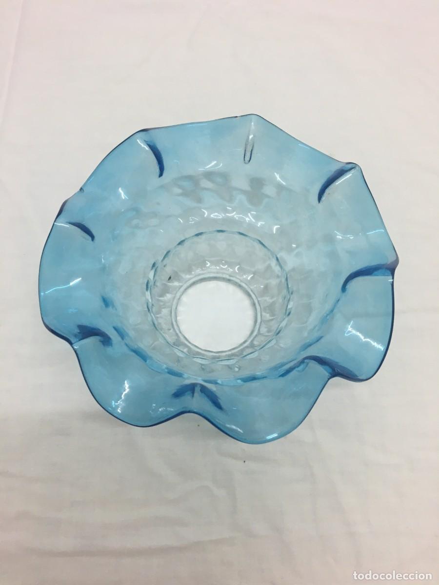 Antig&uuml;edades: Tulipa l&aacute;mpara cristal azul - Foto 2