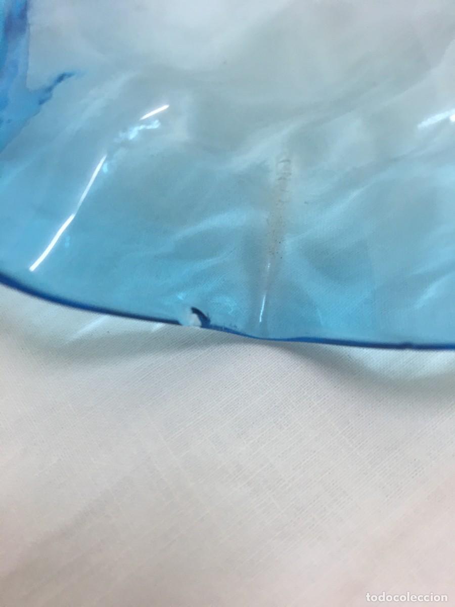Antig&uuml;edades: Tulipa l&aacute;mpara cristal azul - Foto 3