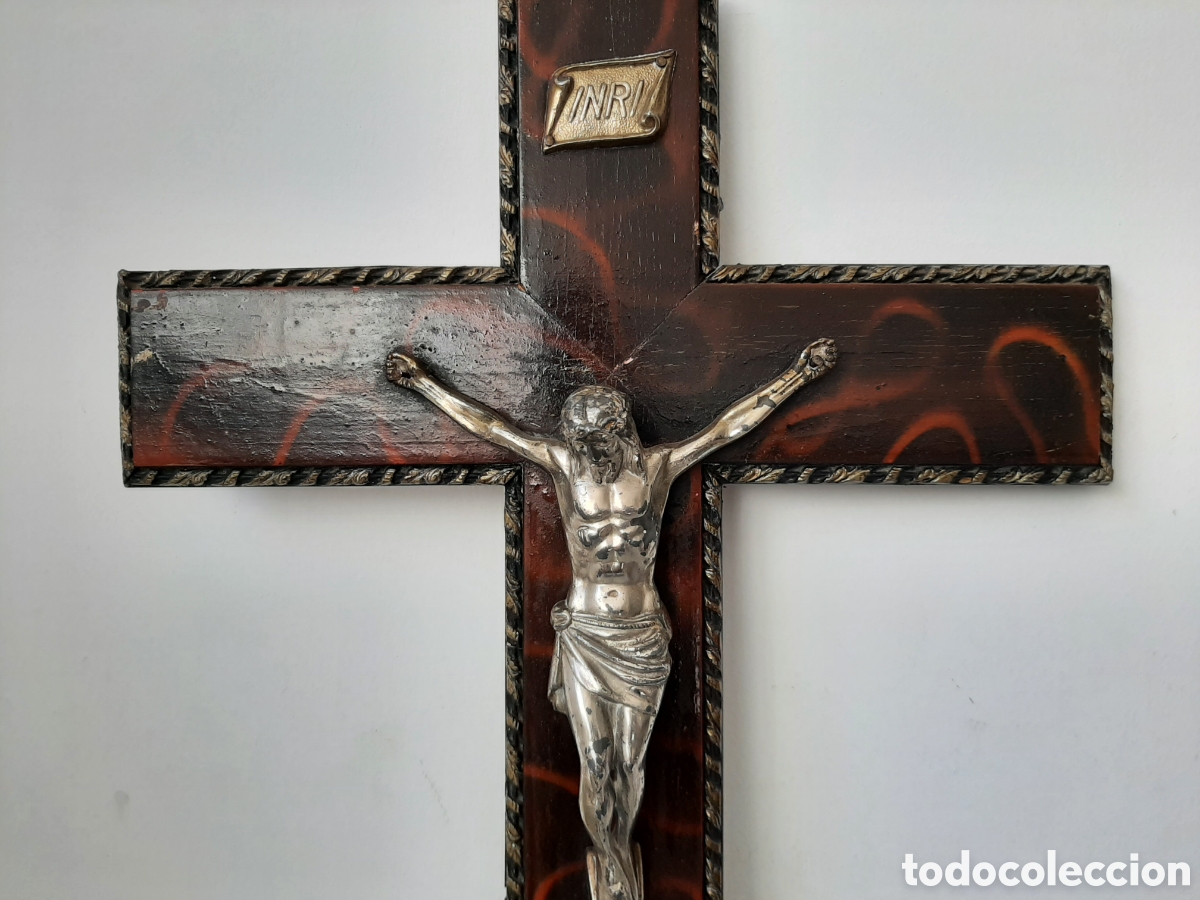 Antig&uuml;edades: Crucifijo de CALAMINA. - Foto 2