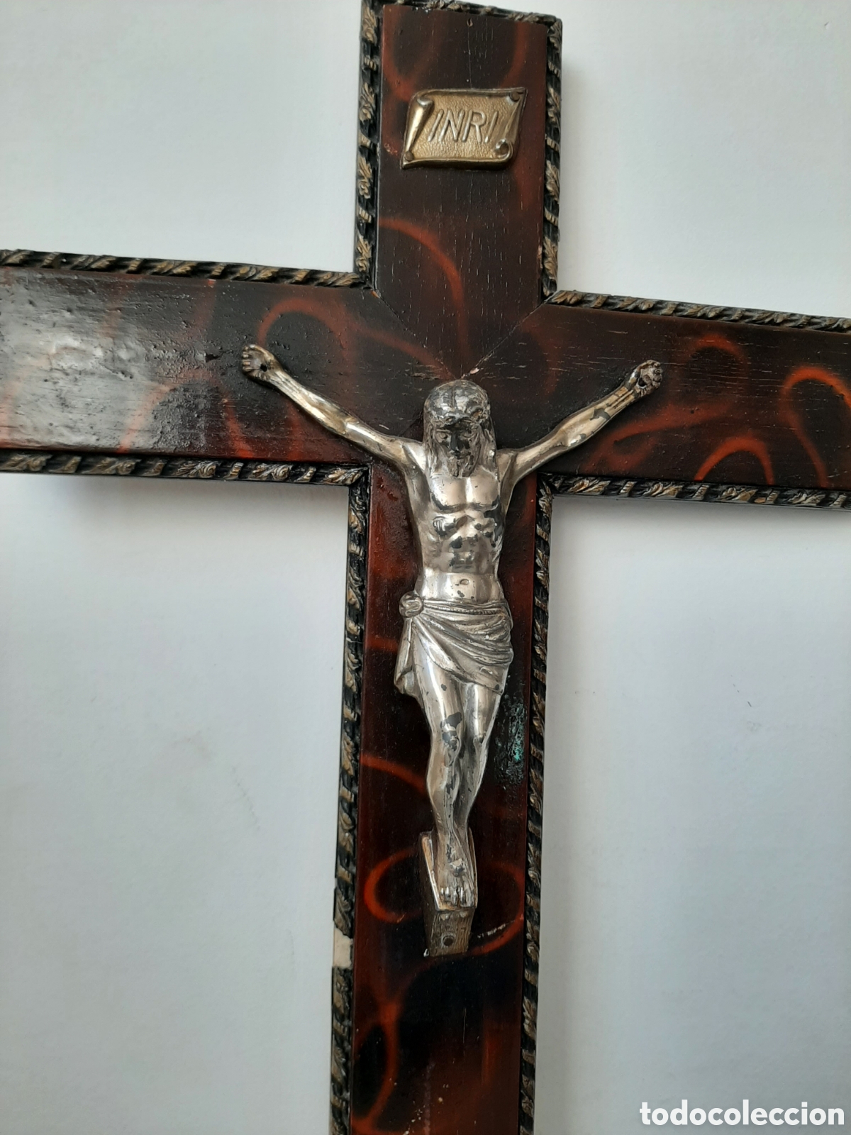 Antig&uuml;edades: Crucifijo de CALAMINA. - Foto 4