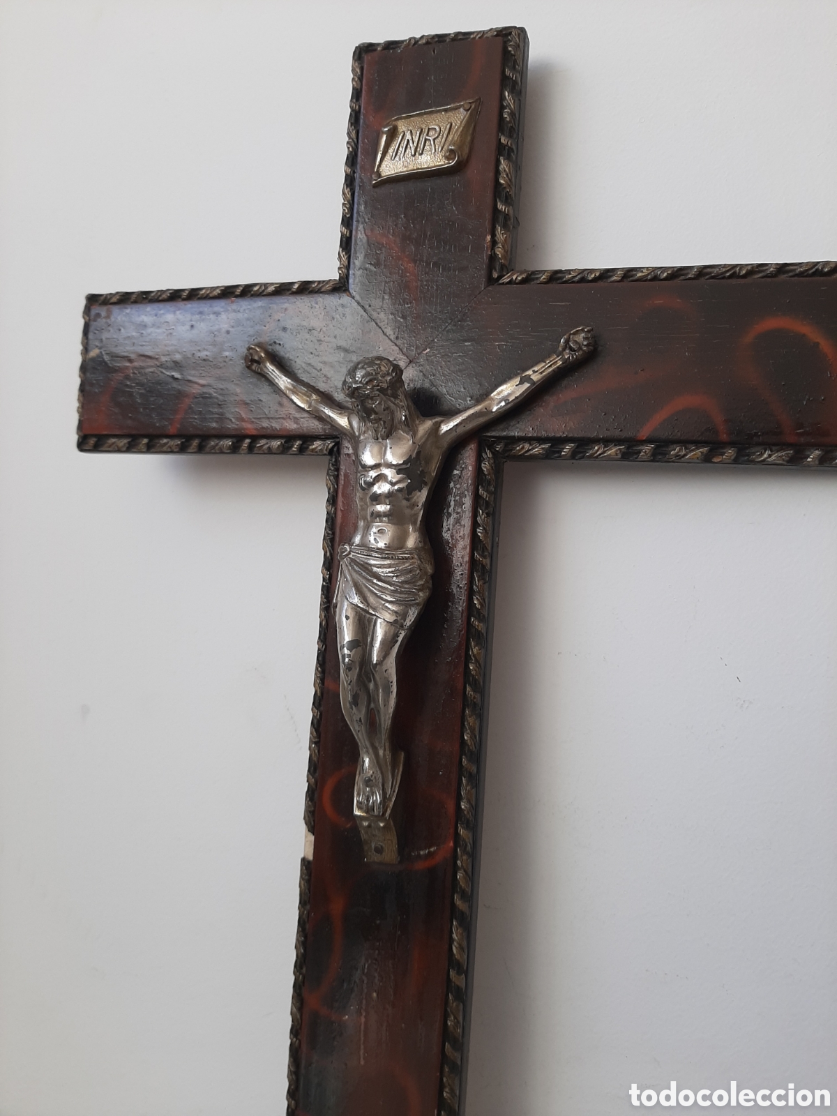 Antig&uuml;edades: Crucifijo de CALAMINA. - Foto 5