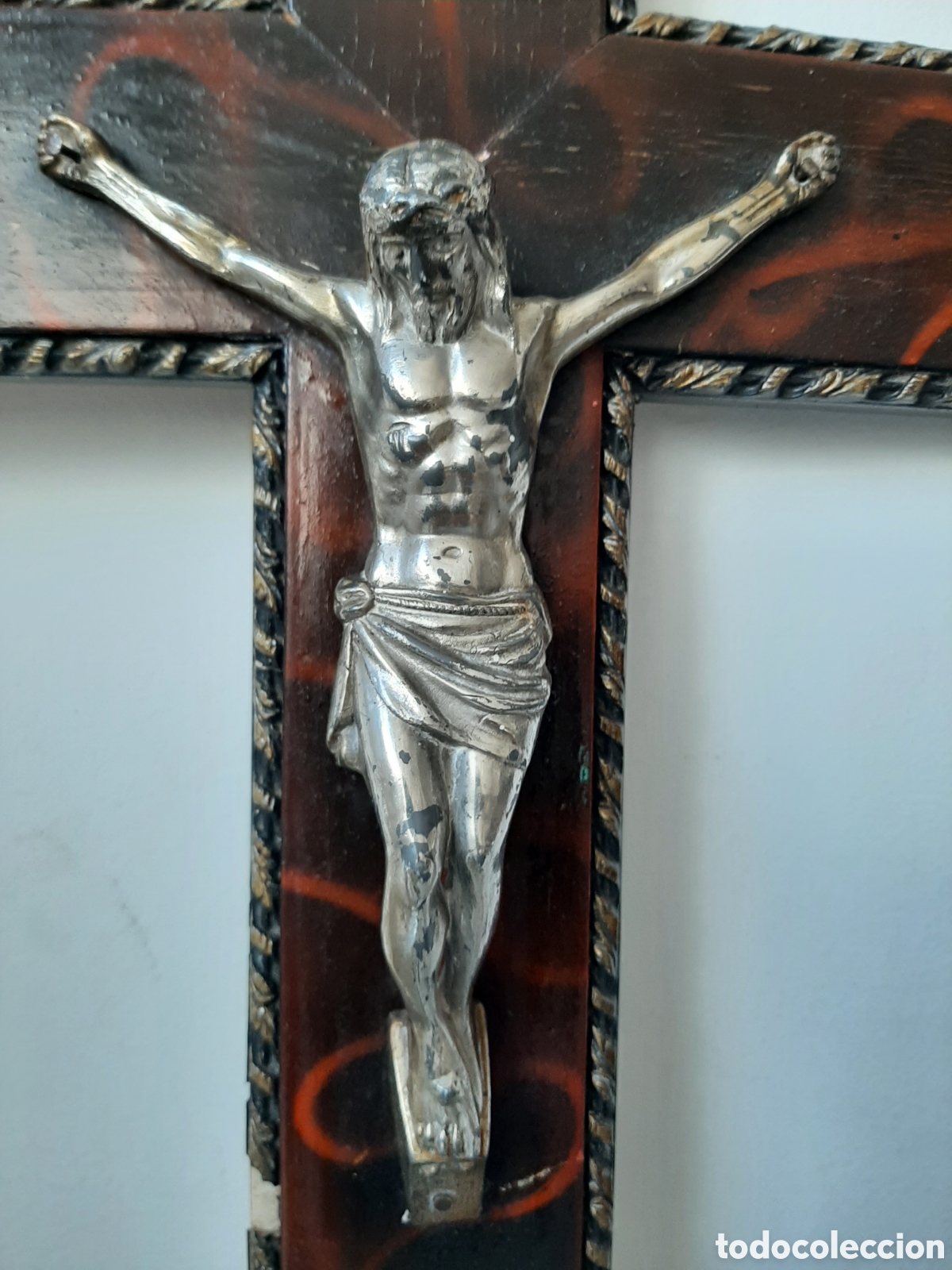 Antig&uuml;edades: Crucifijo de CALAMINA. - Foto 1