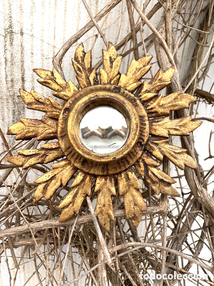 Antig&uuml;edades: ESPEJO SOL MADERA - Foto 4