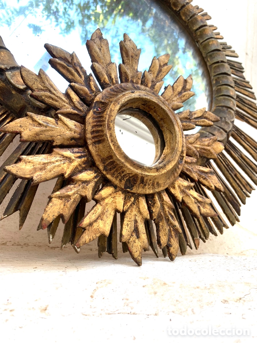 Antig&uuml;edades: ESPEJO SOL MADERA - Foto 5