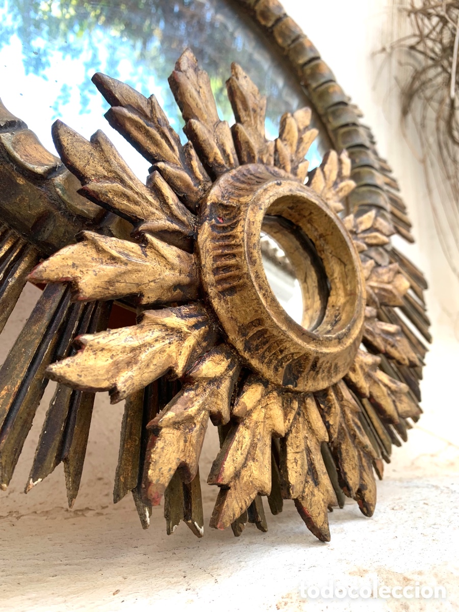 Antig&uuml;edades: ESPEJO SOL MADERA - Foto 6