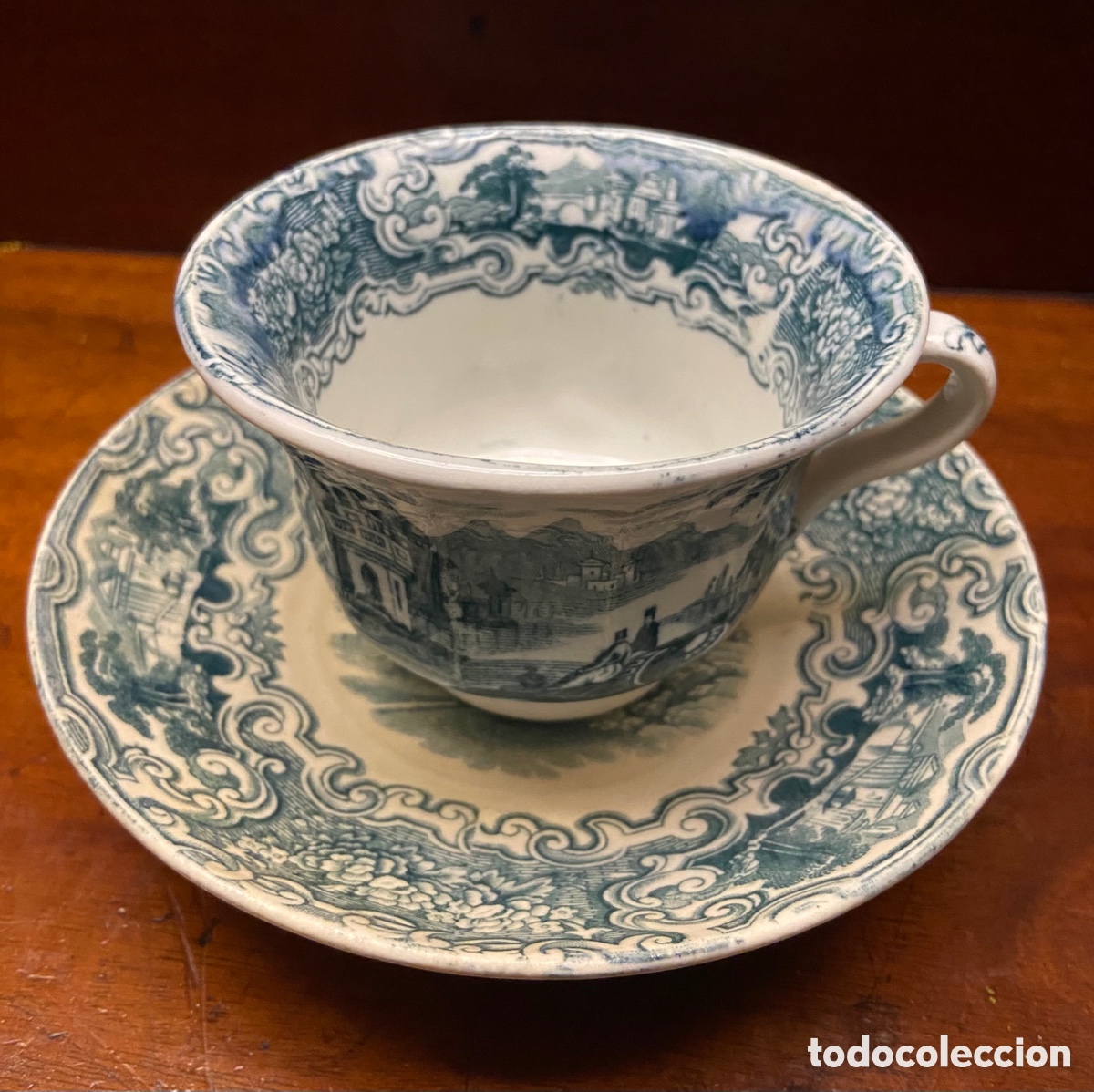 Antig&uuml;edades: Taza con plato Pickman - Foto 1