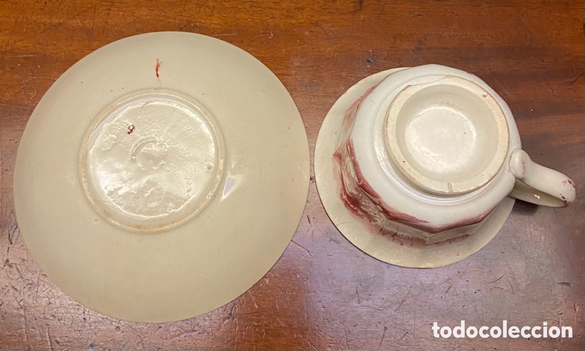 Antig&uuml;edades: Taza con plato Pickman - Foto 5