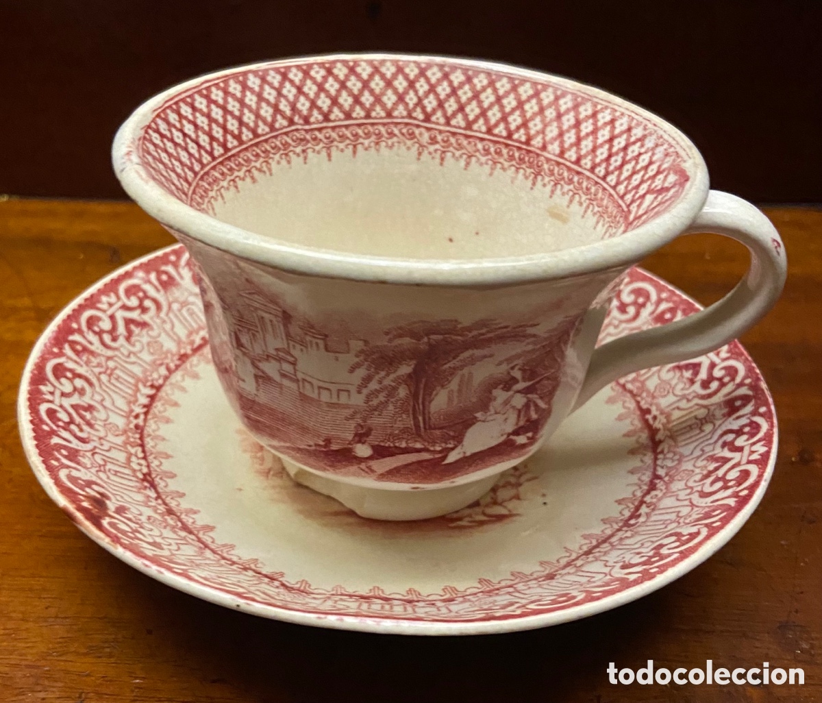 Antig&uuml;edades: Taza con plato Pickman - Foto 1