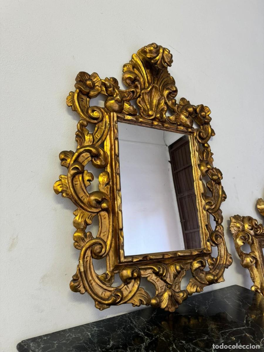 Antig&uuml;edades: Espejo cornucopia dorado con penacho. - Foto 3