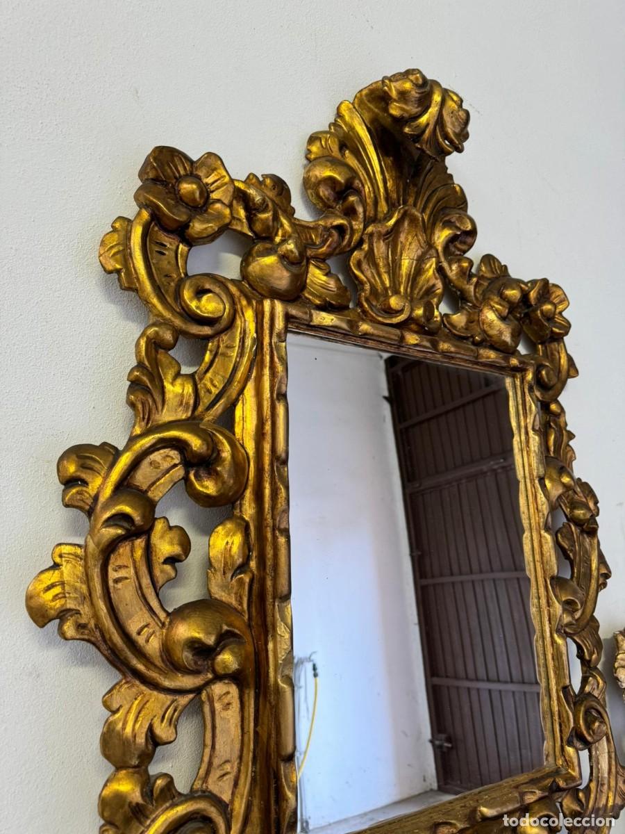 Antig&uuml;edades: Espejo cornucopia dorado con penacho. - Foto 4