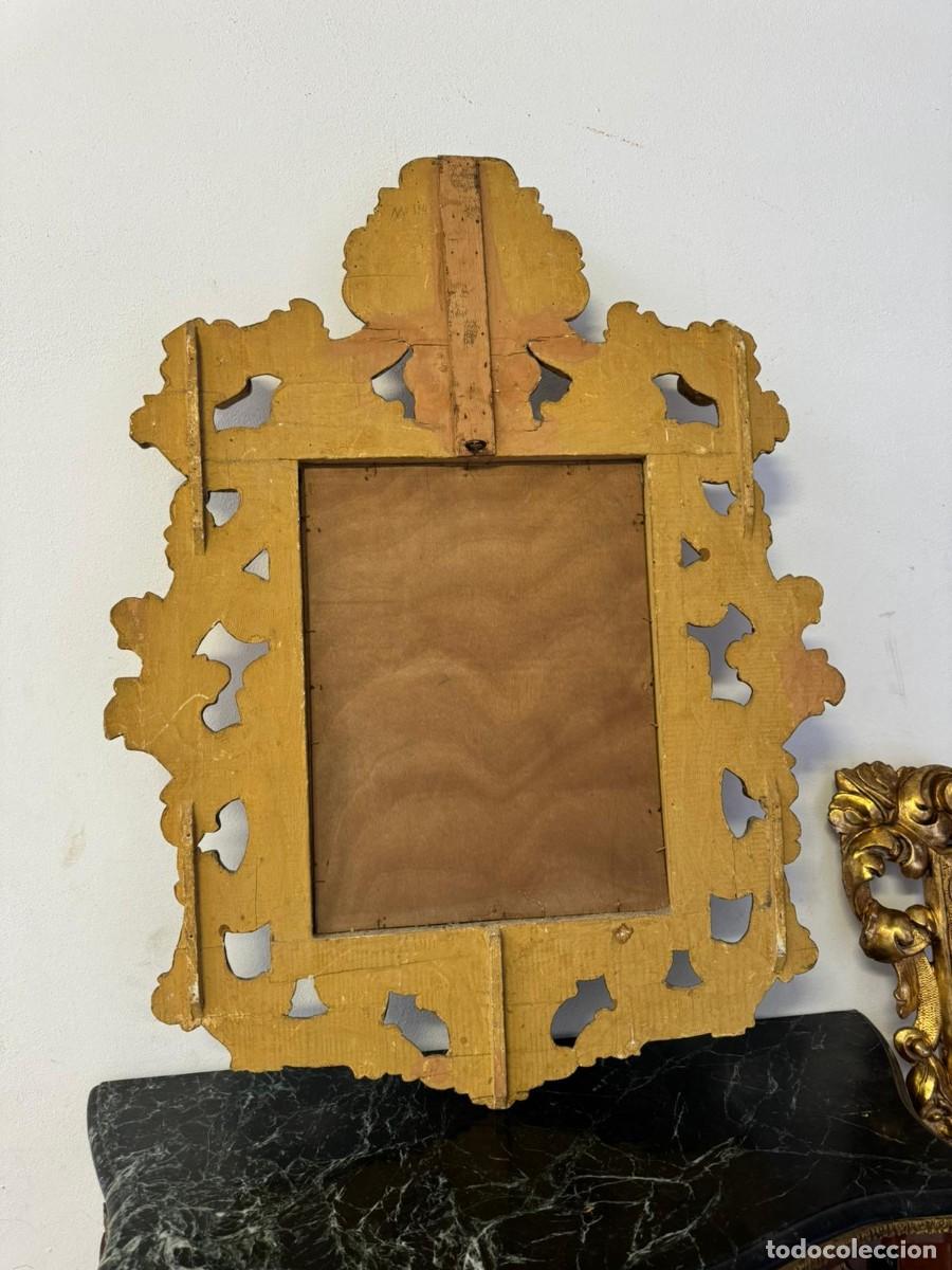 Antig&uuml;edades: Espejo cornucopia dorado con penacho. - Foto 6