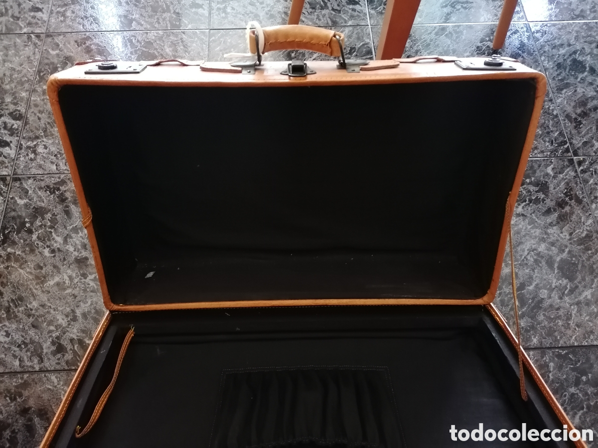 Antig&uuml;edades: Maleta antigua de cuero - Foto 8