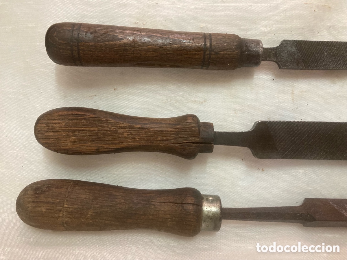 Antig&uuml;edades: 3,LIMAS MANGO MADERA ANTIGUAS - Foto 2