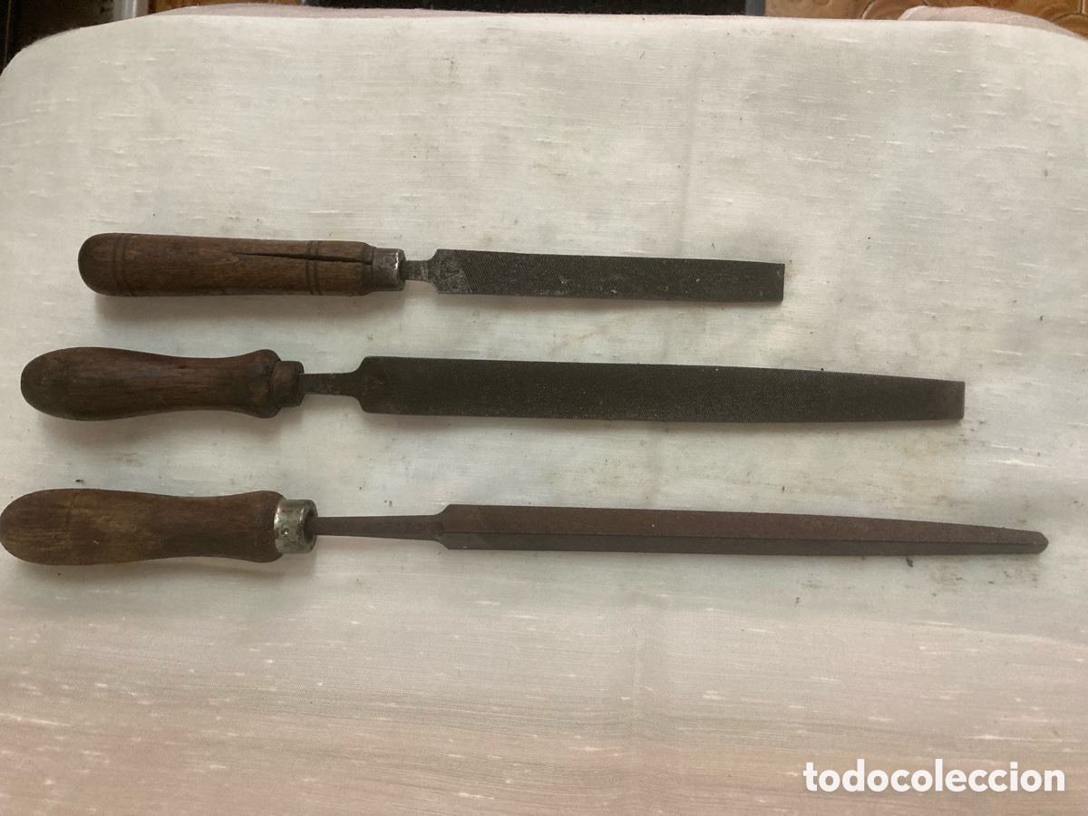 Antig&uuml;edades: 3,LIMAS MANGO MADERA ANTIGUAS - Foto 5