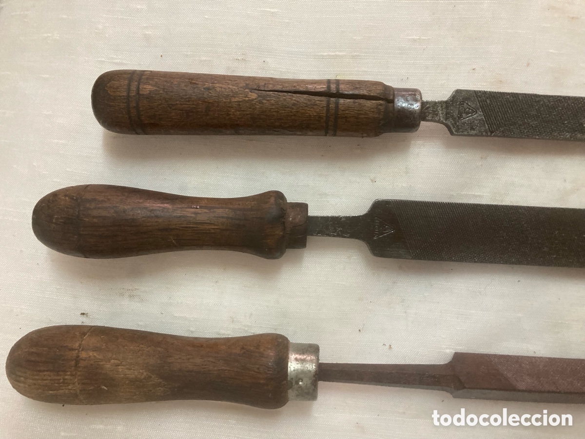 Antig&uuml;edades: 3,LIMAS MANGO MADERA ANTIGUAS - Foto 6