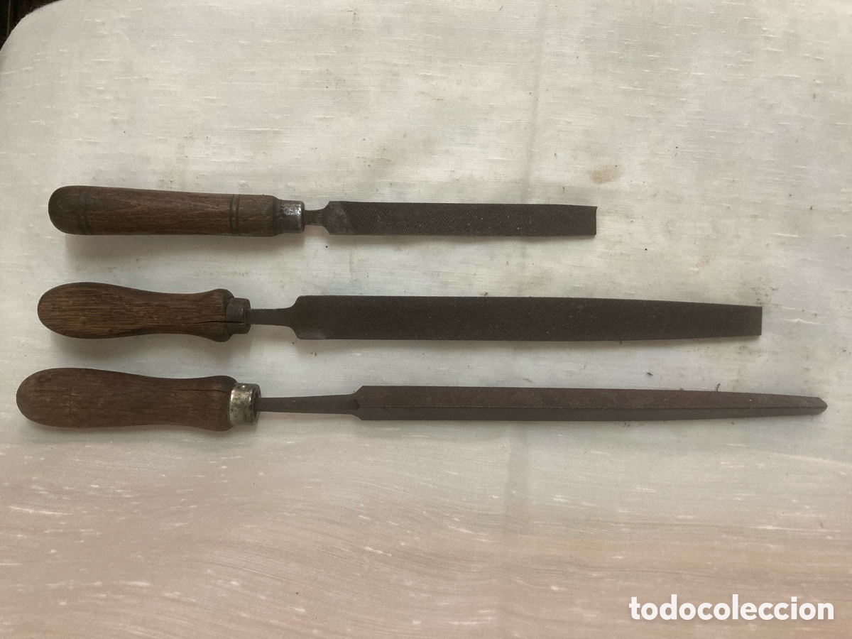 Antig&uuml;edades: 3,LIMAS MANGO MADERA ANTIGUAS - Foto 1