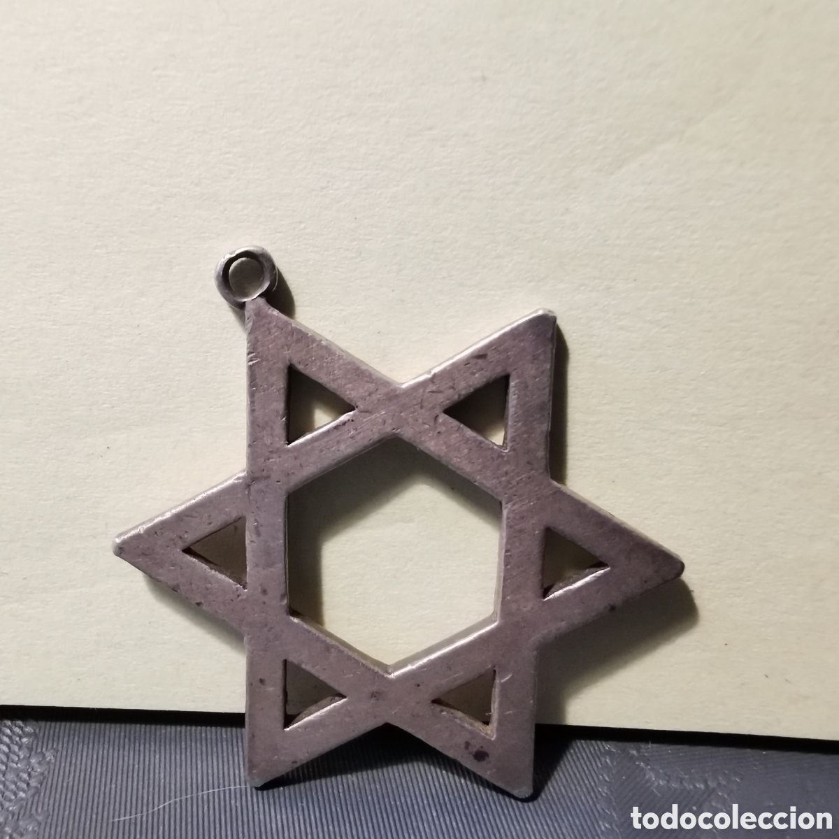 Antig&uuml;edades: Colgante Estrella de David plata 4x3cm - Foto 1