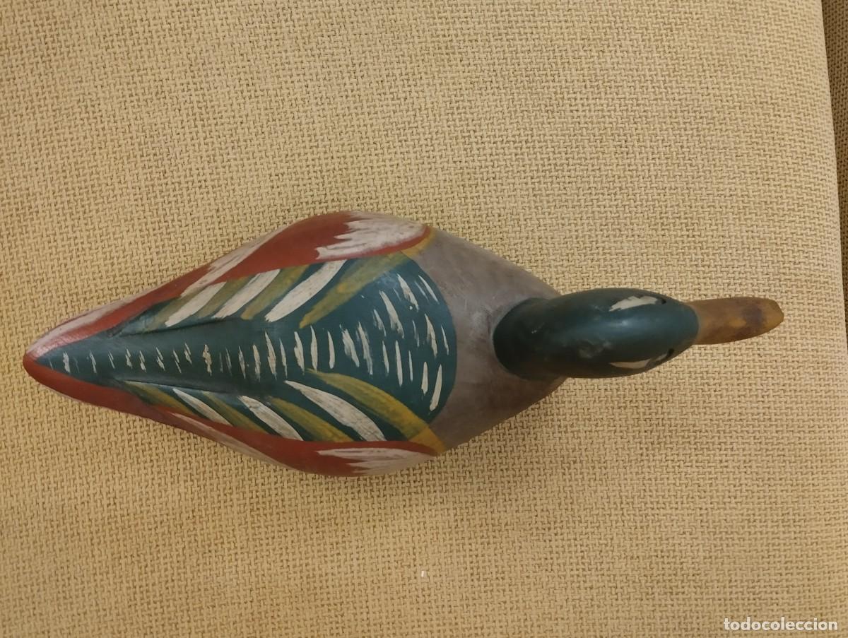 Antig&uuml;edades: Pato de reclamo madera antiguo - Foto 5