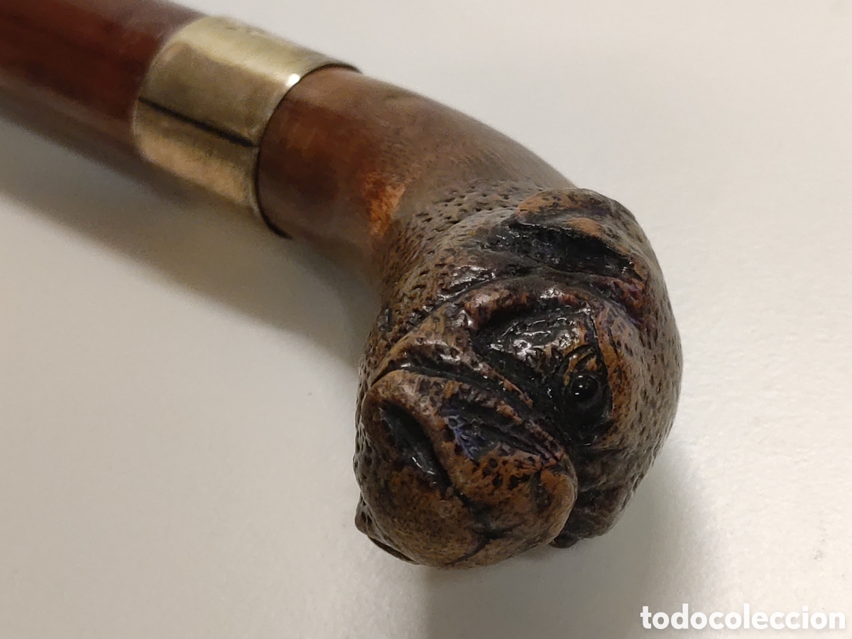 Antig&uuml;edades: Bast&oacute;n perro Oro Doubl&eacute; - Foto 4