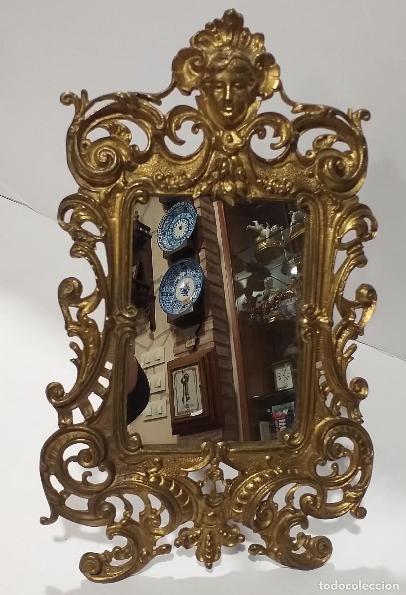 Antig&uuml;edades: ESPEJO DE MESA ESTILO BARROCO BRONCE - Foto 1