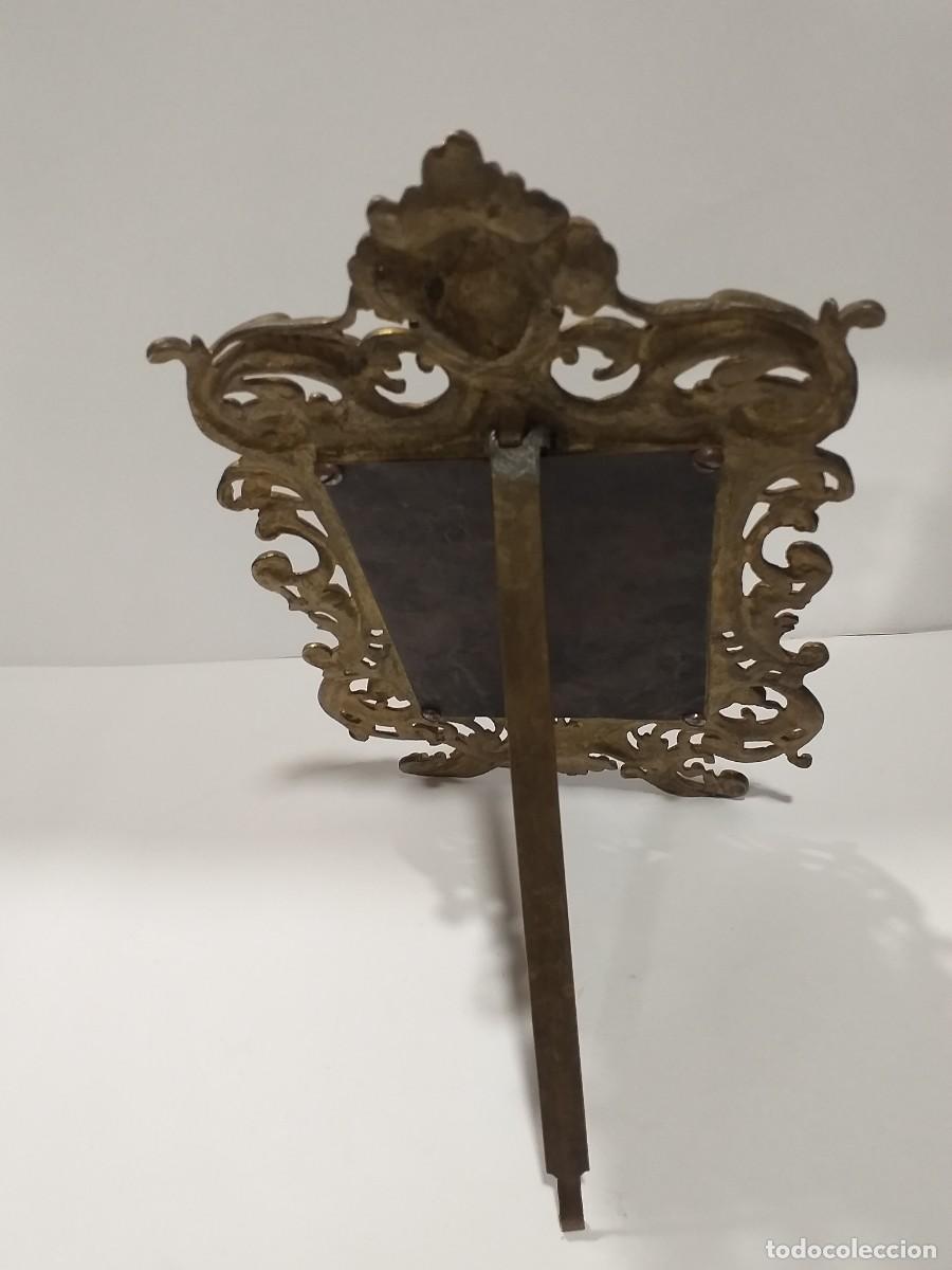 Antig&uuml;edades: ESPEJO DE MESA ESTILO BARROCO BRONCE - Foto 3