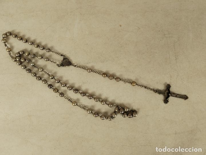 Antig&uuml;edades: rosario en plata de ley - Foto 1