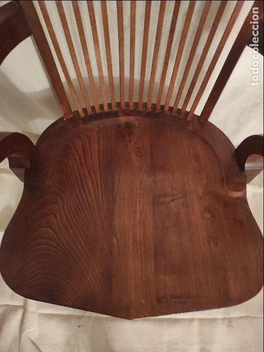 Antig&uuml;edades: Sill&oacute;n de madera de roble.Pps S XX. - Foto 4