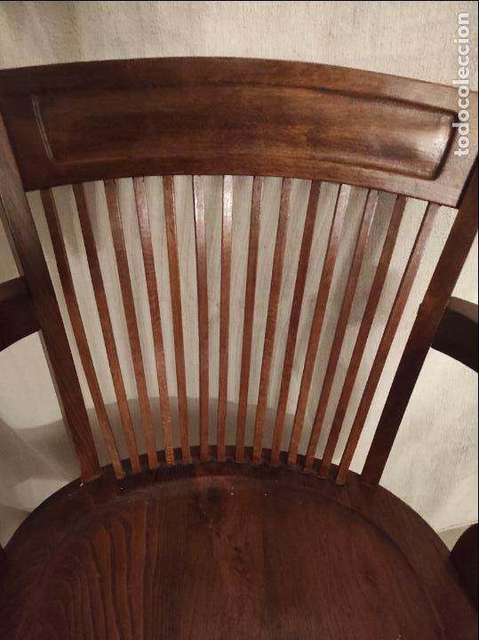 Antig&uuml;edades: Sill&oacute;n de madera de roble.Pps S XX. - Foto 5