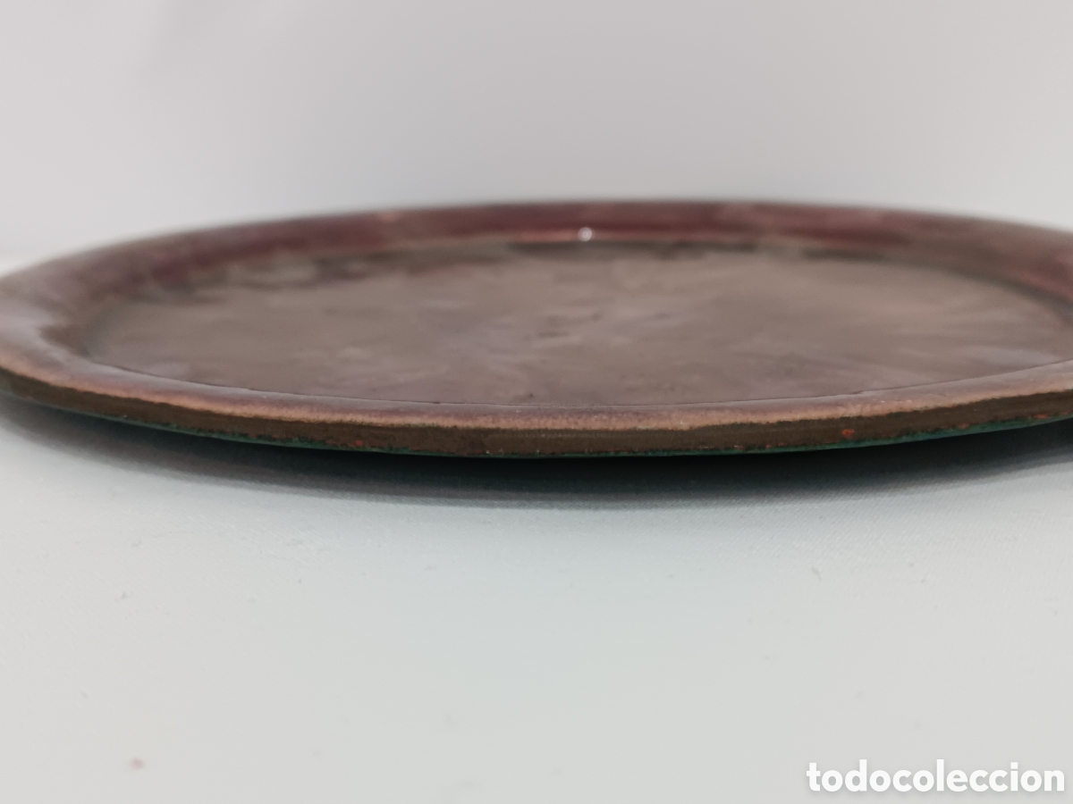 Antig&uuml;edades: ANTIGUO PLATO ESMALTE DE BRONCE - Foto 6