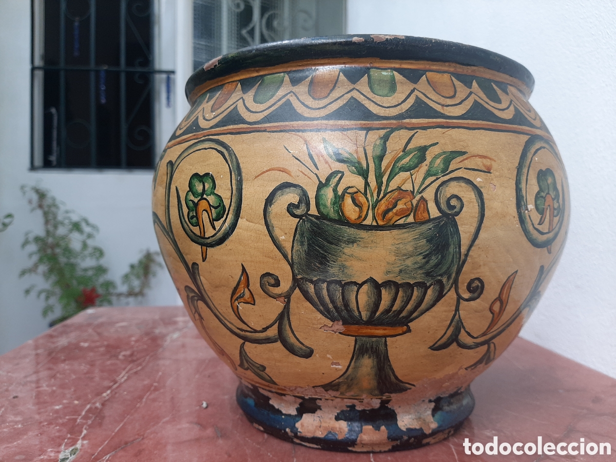 Antig&uuml;edades: Centro de mesa pintada a mano - Foto 2