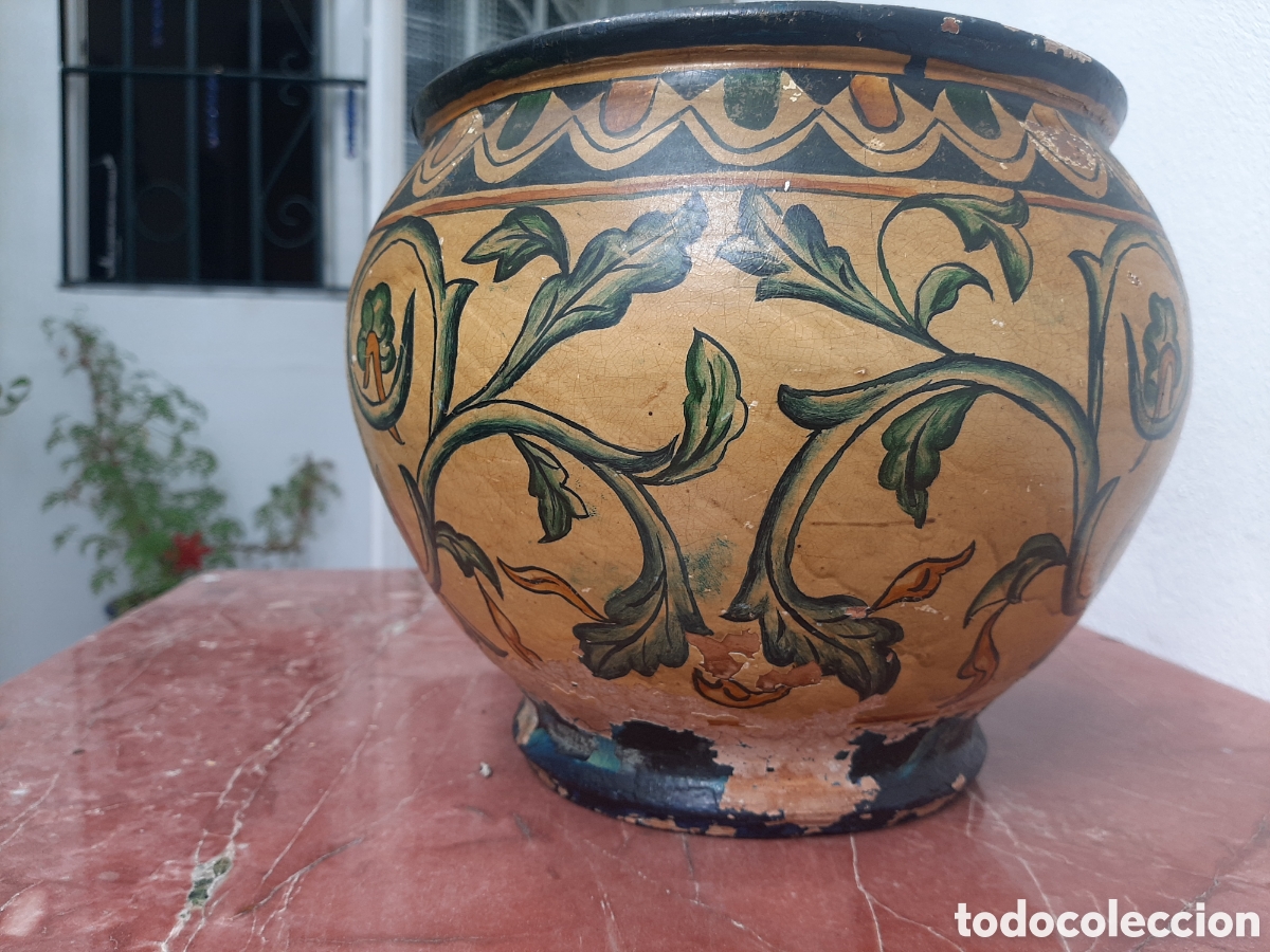 Antig&uuml;edades: Centro de mesa pintada a mano - Foto 3