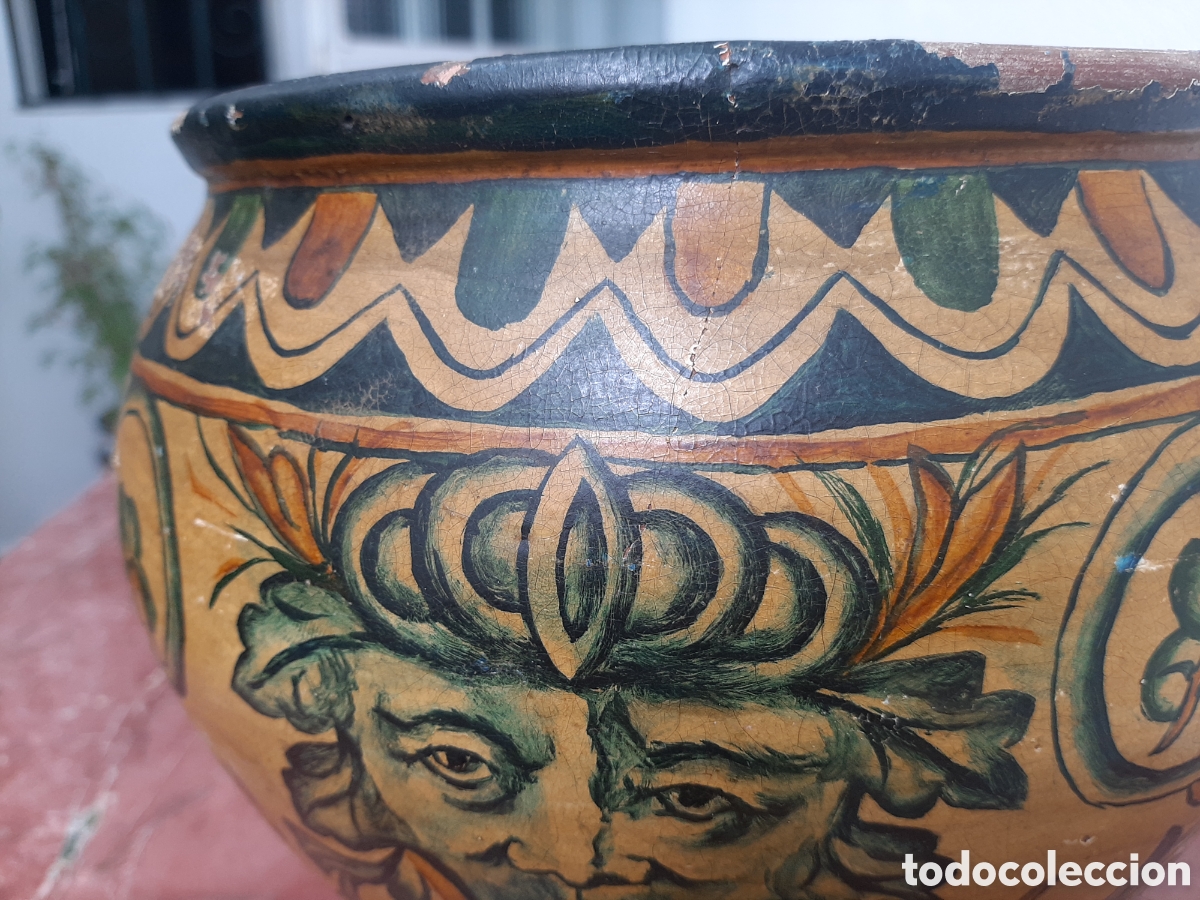 Antig&uuml;edades: Centro de mesa pintada a mano - Foto 7
