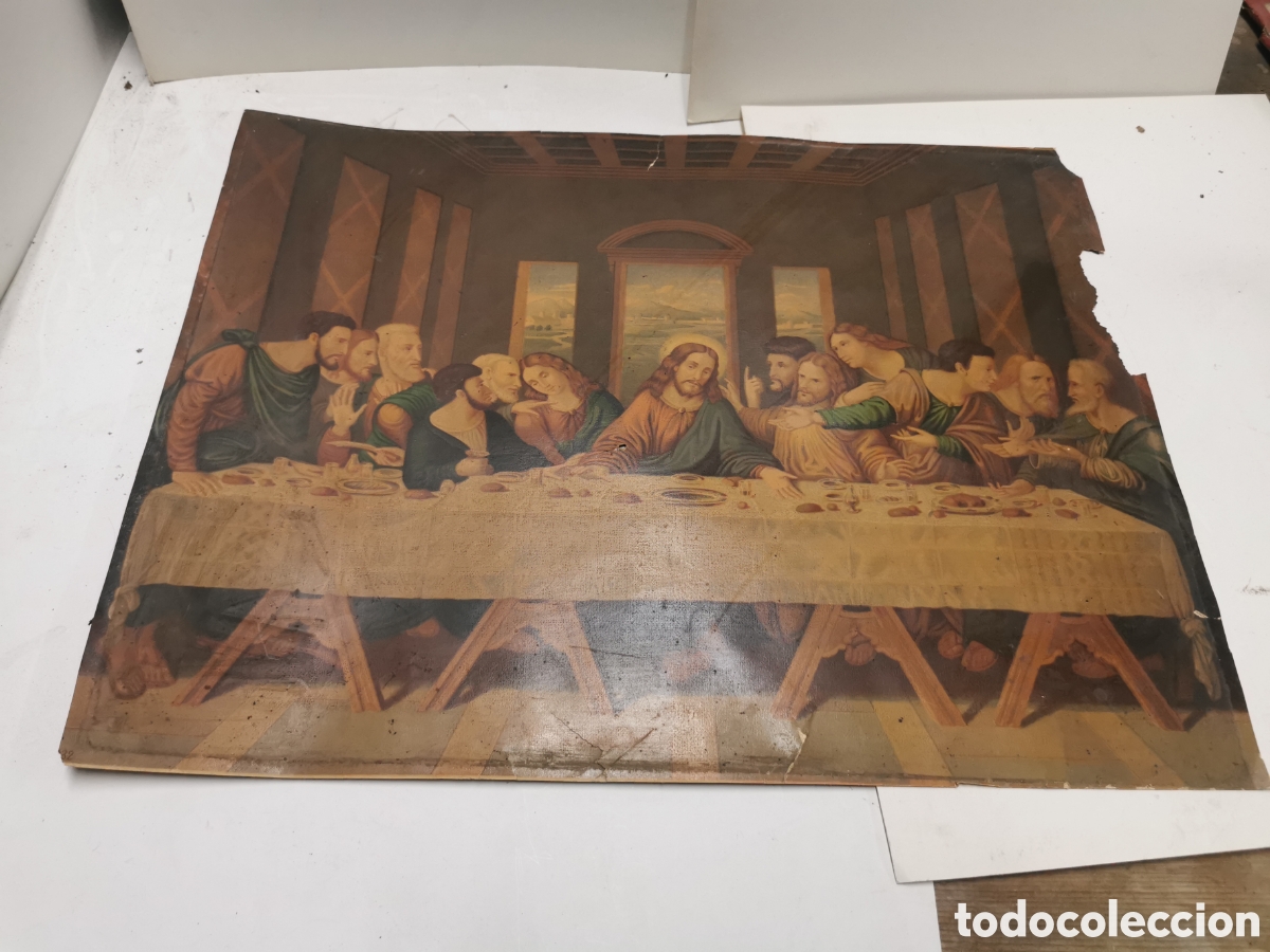 Antig&uuml;edades: L&aacute;mina &uacute;ltima cena - Foto 1