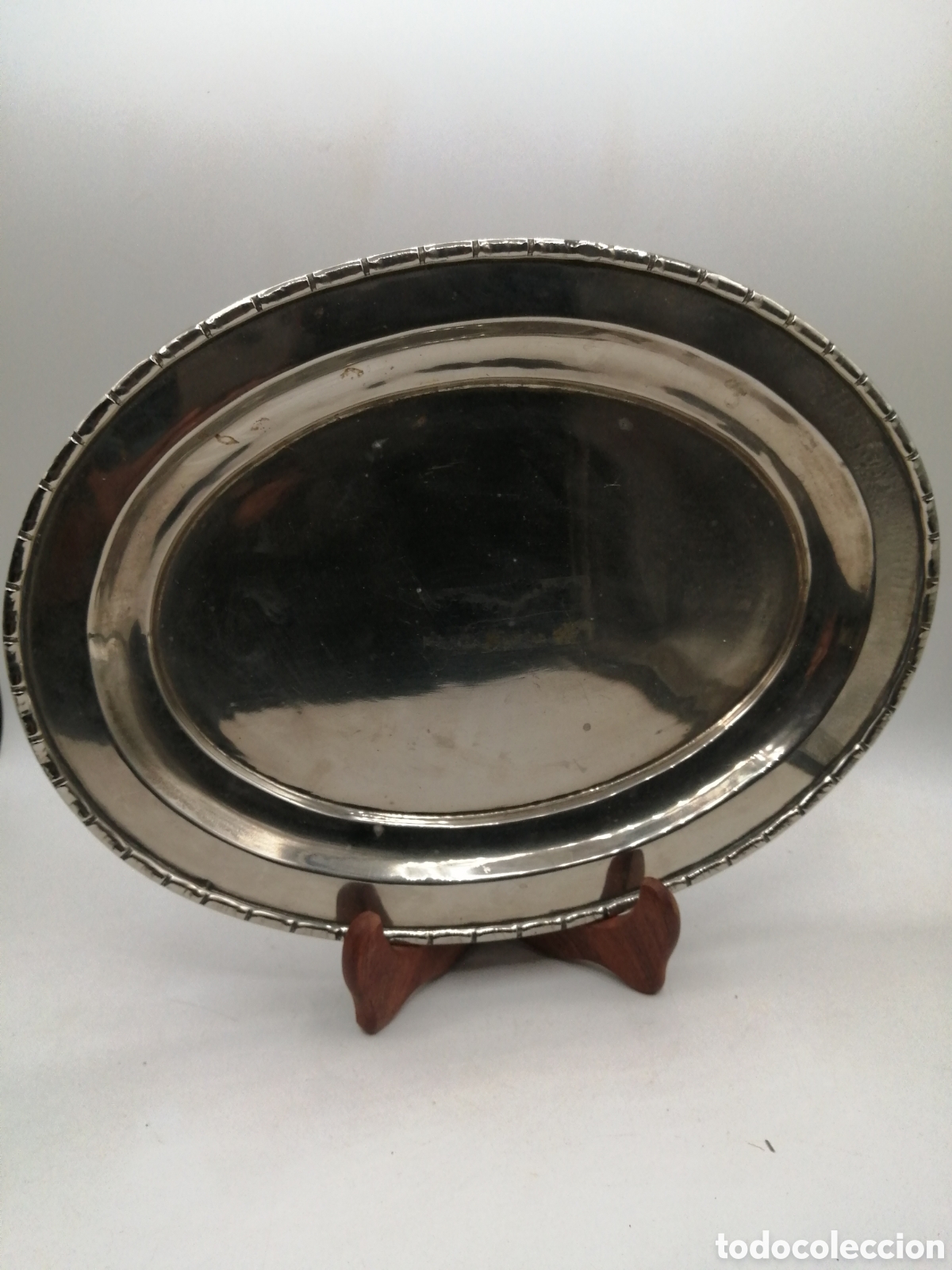 Antig&uuml;edades: Bandeja ovalada metal plateado - Foto 2