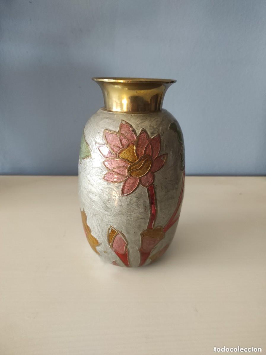 Antig&uuml;edades: JARR&Oacute;N DE LATON CON ESMALTE CLOISONE - Foto 1