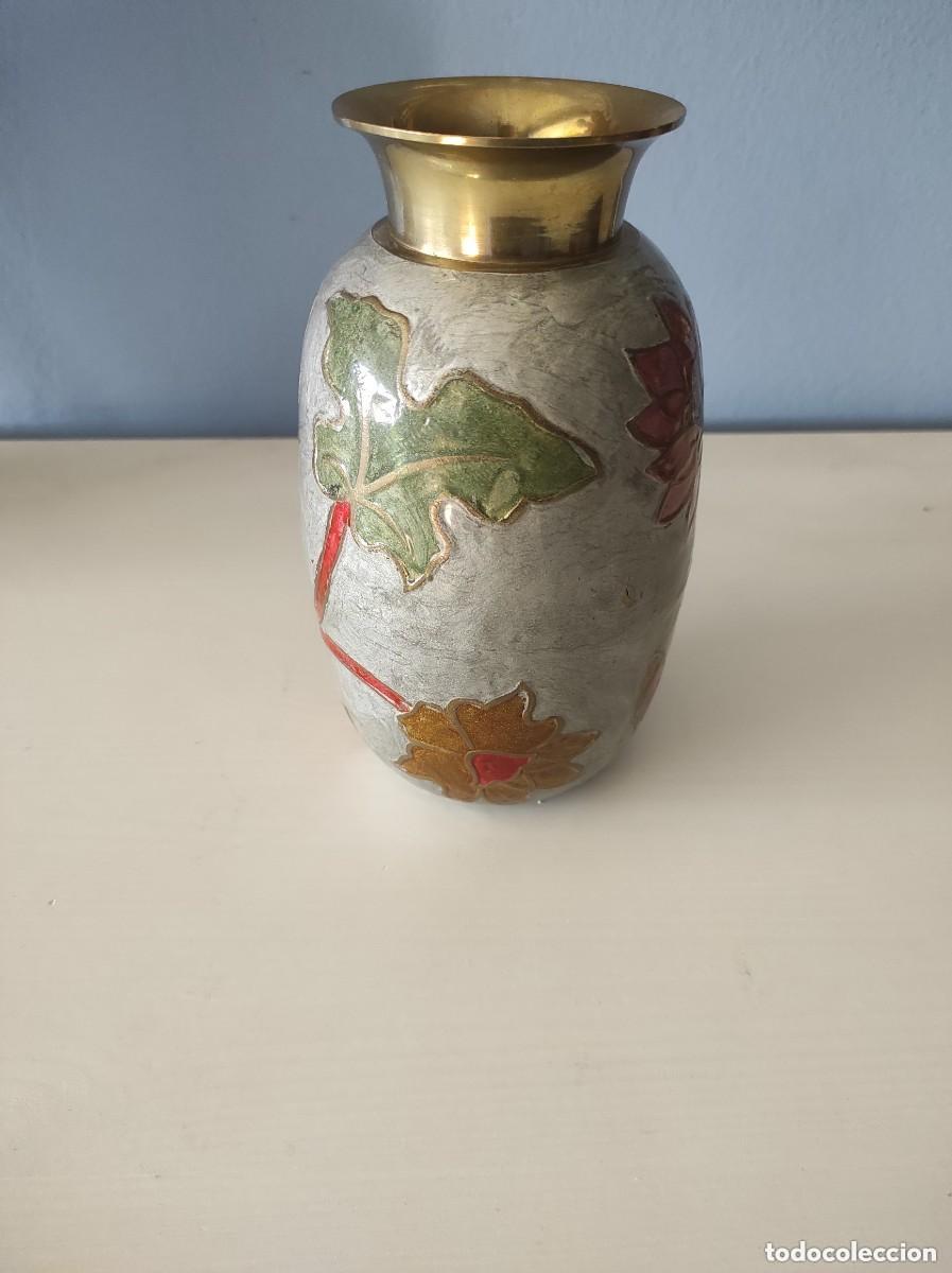 Antig&uuml;edades: JARR&Oacute;N DE LATON CON ESMALTE CLOISONE - Foto 5