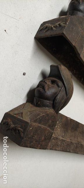 Antig&uuml;edades: ANTIGUA PAREJA MORILLOS CHIMENEA - Foto 3