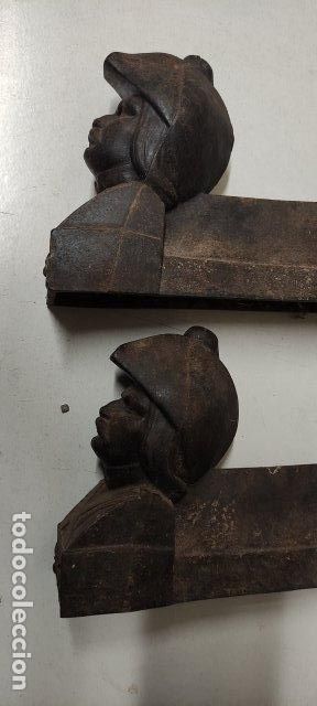 Antig&uuml;edades: ANTIGUA PAREJA MORILLOS CHIMENEA - Foto 4