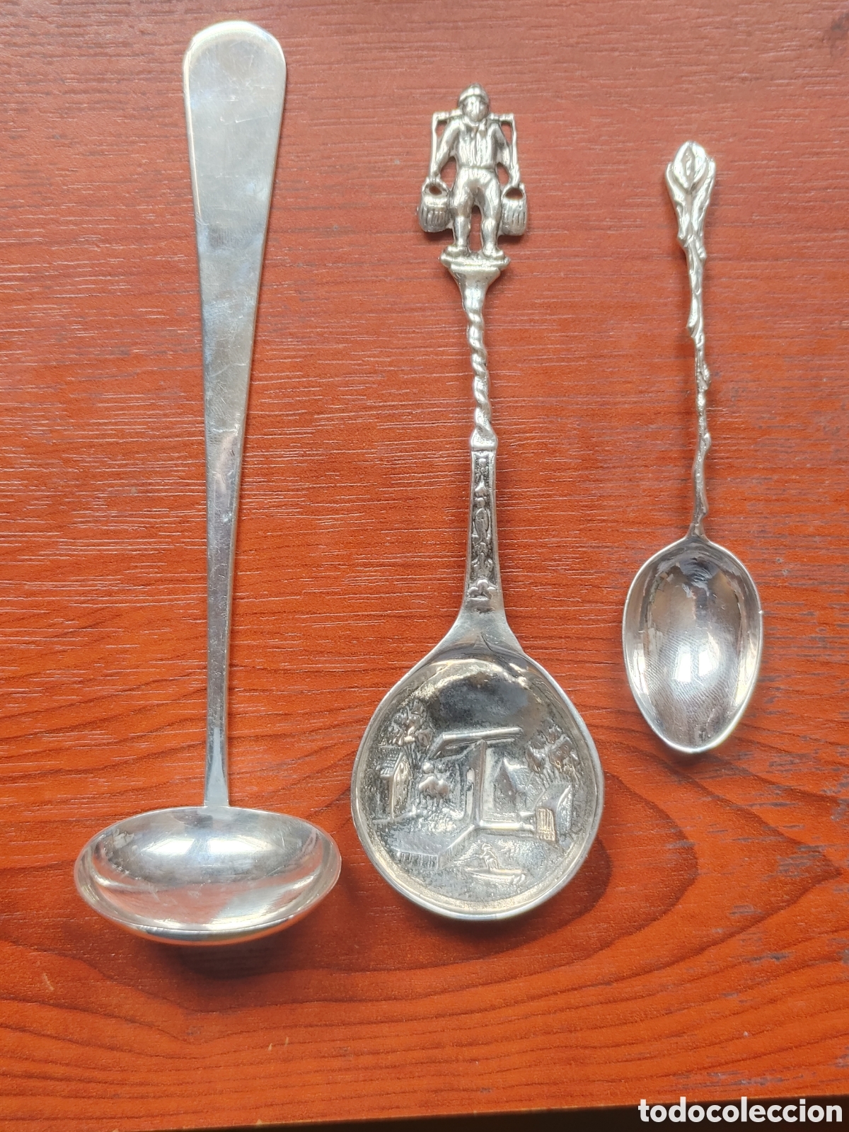 Antig&uuml;edades: Tres cucharillas en plata punzonada. - Foto 1