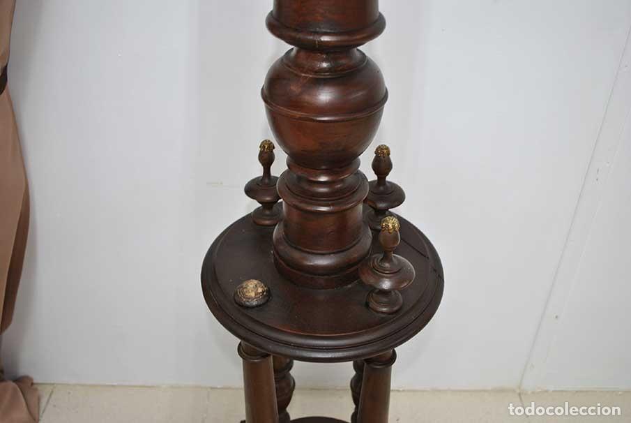 Antig&uuml;edades: MACETERO PEDESTAL DE MADERA TALLADA - Foto 6