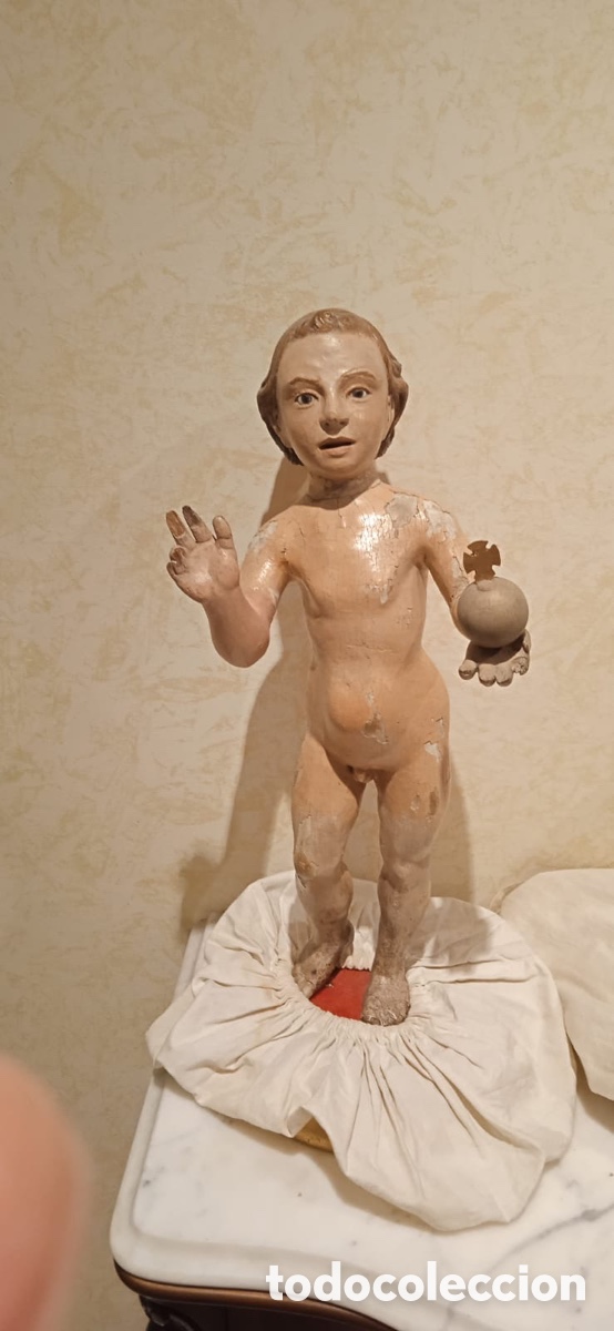 Antig&uuml;edades: Figura ni&ntilde;o de la bola de madera - Foto 2