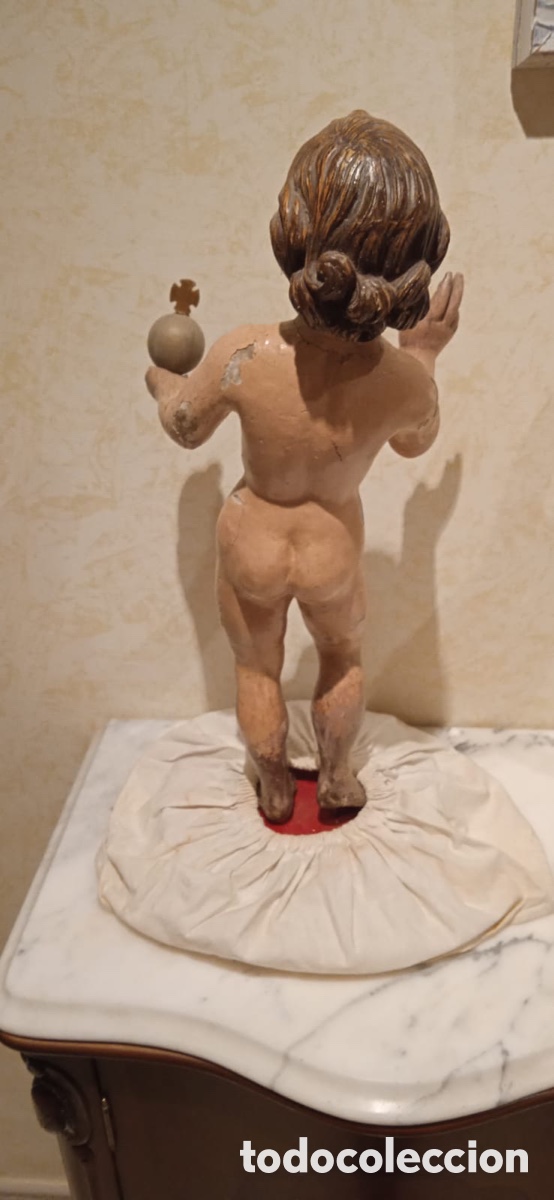 Antig&uuml;edades: Figura ni&ntilde;o de la bola de madera - Foto 4