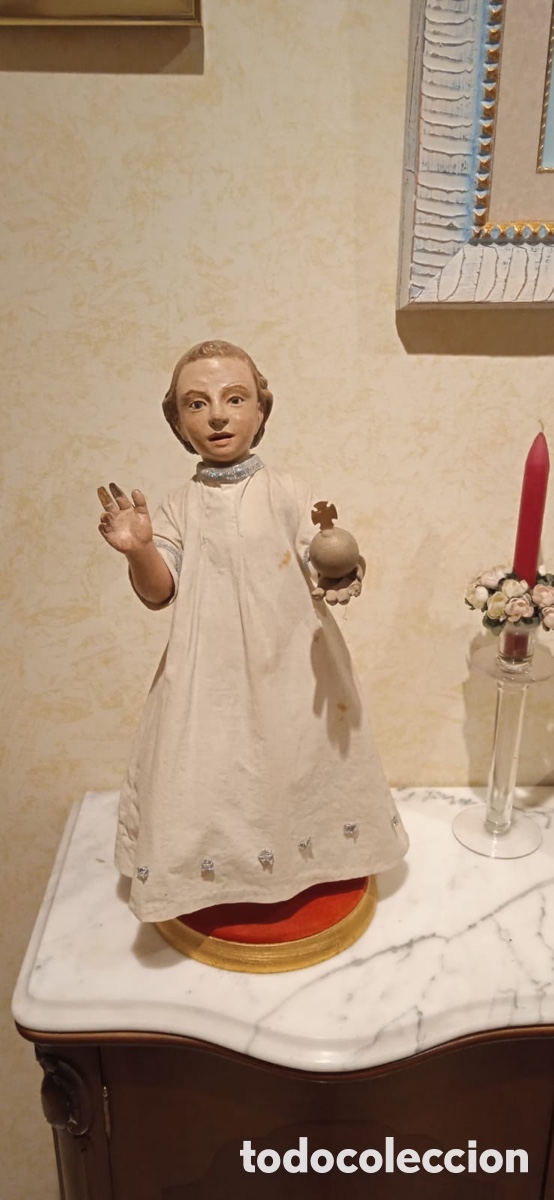 Antig&uuml;edades: Figura ni&ntilde;o de la bola de madera - Foto 1