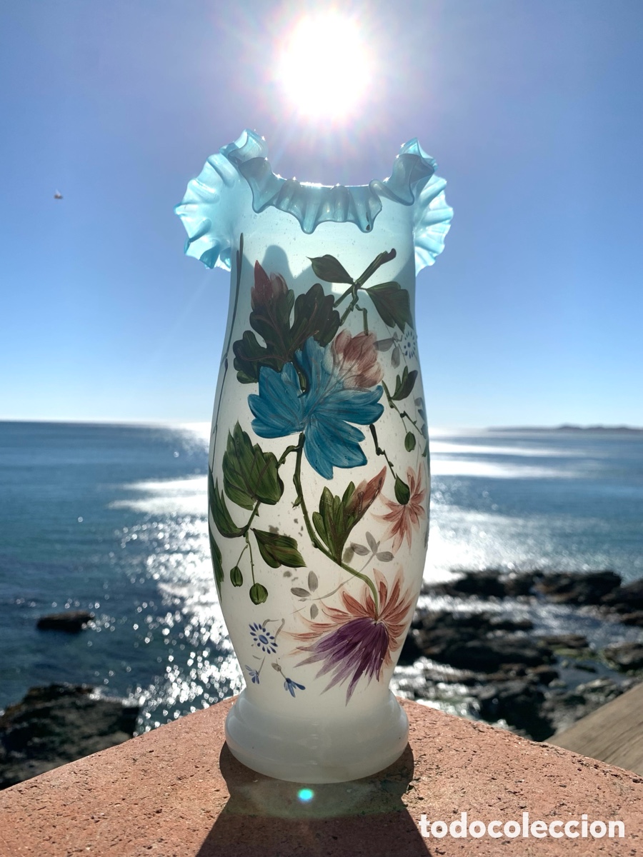 jarrón florero de cristal grande - Compra venta en todocoleccion