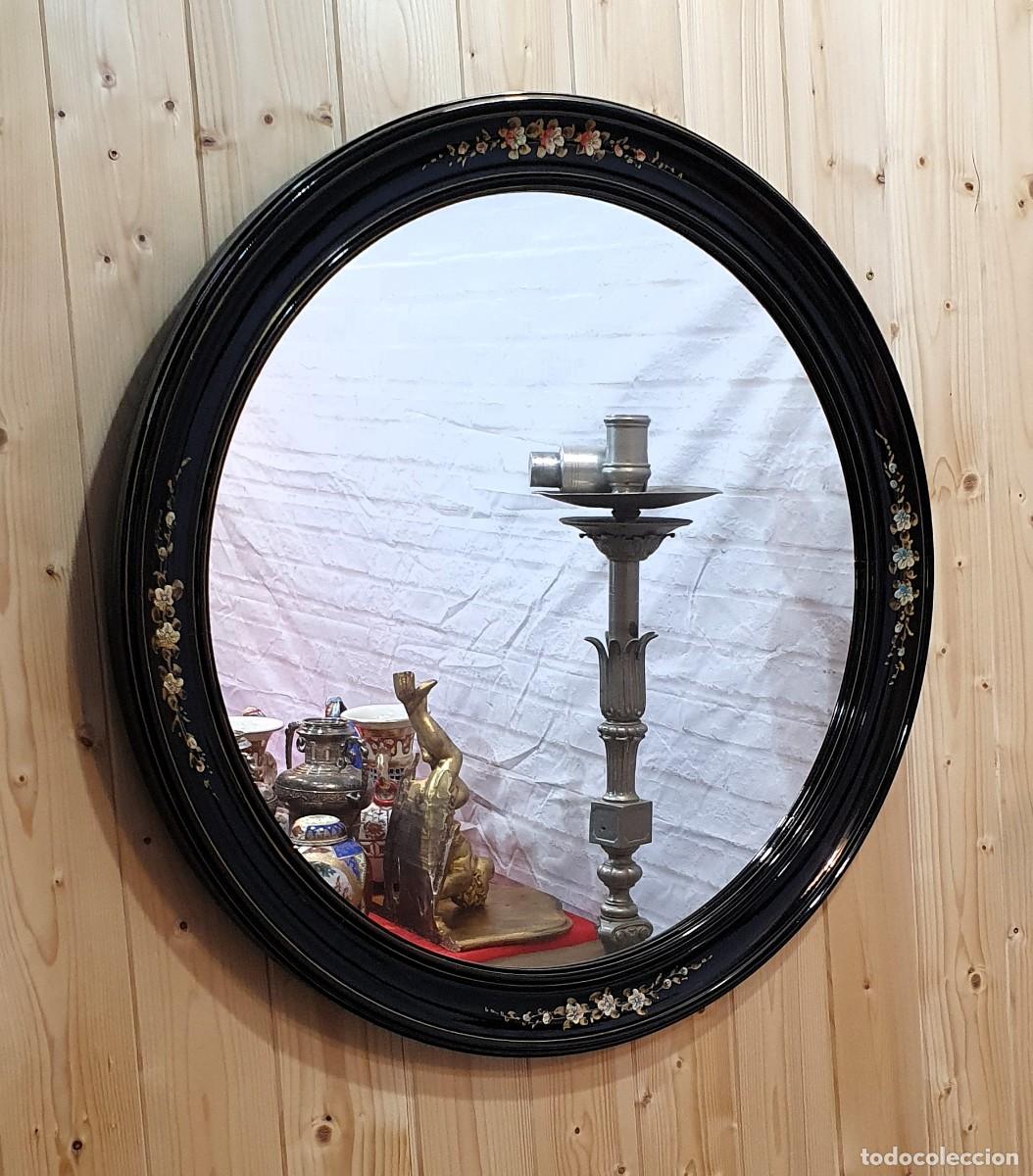 Antig&uuml;edades: ESPEJO CHINO LACADO Y DECORADO - Foto 4