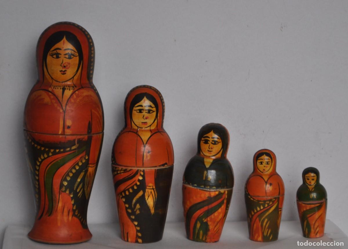 Antig&uuml;edades: MATRIOSKA INDIA. 5PIEZAS. - Foto 1