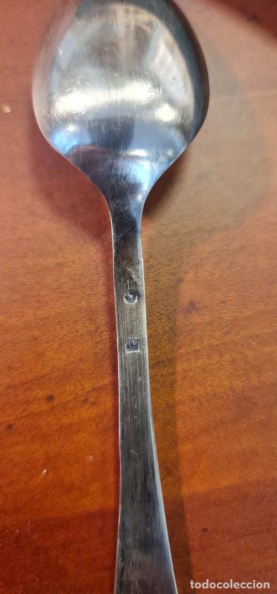 Antig&uuml;edades: Juego de 6 cucharas de postre de alpaca plateada - Foto 3