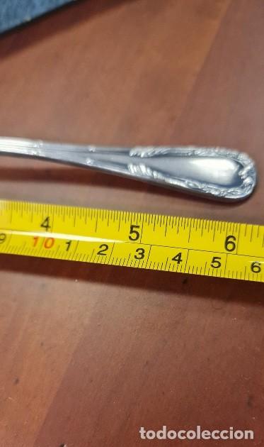 Antig&uuml;edades: Juego de 6 cucharas de postre de alpaca plateada - Foto 9